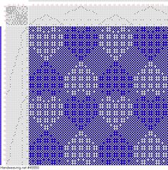 a cross stitch pattern in blue and white