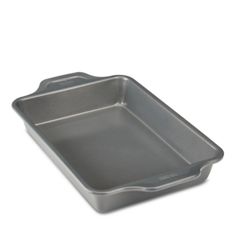 an empty baking pan on a white background