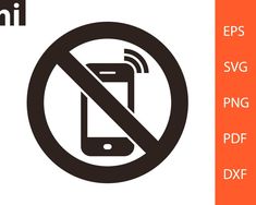 a no cell phone sign with the text eps svg png dxf