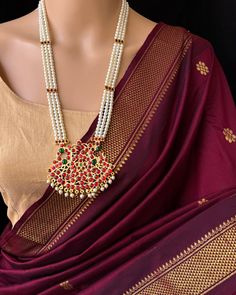 Maroon cotton silk saree with full butta all over saree . Comes with contrast golden zari border and pallu. Blouse: running blouse (80cm) Wash care: Normal wash. To find this product in website: Www.thejacouture >full butta cotton silk sarees> maroon cotton silk saree. Jewellery collaboration: @anvi__jewellery #maroonsaree #cottonsilksaree #cottonsaree #traditionalsaree #jewellery #matchingjewelry #sareestyling #sareelove Silk Saree Jewellery, Golden Blouse, Golden Saree, Maroon Saree, Saree Jewellery, Simple Embroidery Designs, Cotton Silk Saree