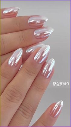 Chrome Nail Colors, Glitter Gradient Nails, Pink Chrome Nails, Pearl Nails, Glitter Nail Art, Fancy Nails, Chic Nails, Chrome Nails