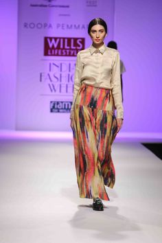 #wifw #wlifw #wifwss15 #fdci #fashionweek #RoopaPremmaraju #Austrailia #designerwear #weheartit #invogue #elegant #readytowear #artwork #dress #contrast #weavers #varanasi #karnataka #maharashtra #fabrics #silk #cotton #linen #artists #white #flowy #minimal #skirts #graphics #cream #dress #flare #maxi #highlow #orange #aqua #prints #shirts High & Low, Harem Pants