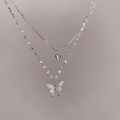 Cute Girly Accessories, Butterflies Necklace, Simple Elegant Jewelry, Elegant Wedding Jewelry, قلادات متدلية, Female Accessories, Cute Necklaces