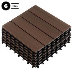 six pack of brown plastic decking boards