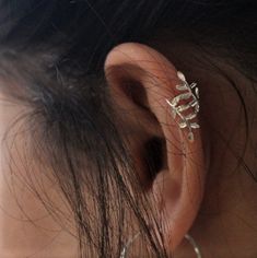 Ear Cuffs Silver, Cuff Piercing, Upper Earlobe Piercing, Earring Cuffs, Dainty Silver Pierced Ear Cuff, Unique Silver Pierced Ear Cuff, Whimsical Silver Single Ear Cuff, Whimsical Adjustable Silver Ear Cuff, Silver Fairy Style Ear Cuff