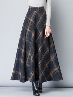 Non-stretch Full Length Fall Skirt, Non-stretch Full Length Skirt For Winter, Blue A-line Skirt For Fall, Maxi Skirt Fall, Mode Turban, High Waist Skirt, Long Skirts, Skirt Women, Women Maxi