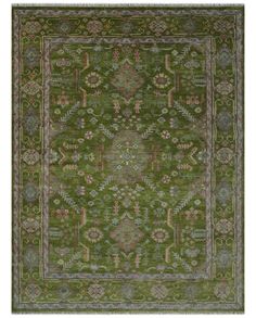 Hand Knotted Green and Silver Traditional Multi Size Antique Wool Area Rug - The Rug Decor Green Rug Bedroom, Green Rug Living Room, Green And Silver, 4x6 Area Rugs, 5x7 Area Rug, 6x9 Area Rugs, Big Rugs, 9x12 Area Rugs, Silver Rug