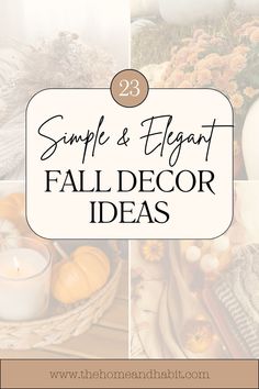 fall decor with pumpkins, candles and other things to decorate for the holiday season