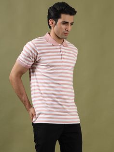 Baby Pink Strips Collar T-Shirt For Men Collar Tshirt, Soothing Colors, Your Eyes, Baby Pink, Men's Polo Shirt, Collar, Mens Tshirts, Mens Tops, Pink