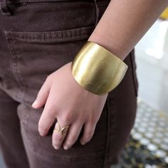 Be transported to Ancient Greece with this matte metallic cuff! With its sleek sculptural arch, it's a perfect showstopper. Complete the look with our Kantha jewelry or mix it with other metallic pieces. Handmade by women artisans in India. Goddess Vibes, Grecian Goddess, Matte Metallic, Women Artisans, Ancient Greece, Brass Metal, Metal Jewelry, Fair Trade, Fashion Statement