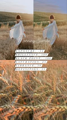 two women walking through a wheat field with the words morning stories written on them in white