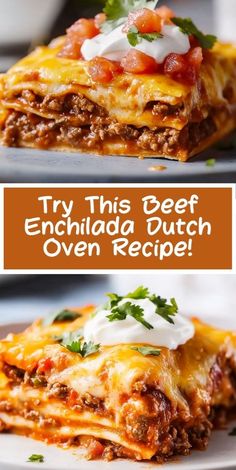 Want a cozy, filling meal? Make this beef enchilada casserole in your Dutch oven! Simple to prepare, this dish combines beef, enchilada flavors, and cheese for a tasty weeknight dinner option. Recipe included! Beef Enchilada Casserole, Dutch Oven Beef, Beef Enchilada, Cheese Enchiladas, Green Enchilada Sauce, Crowd Pleasing Recipes, Red Enchilada Sauce, Dutch Oven Recipes, Beef Enchiladas