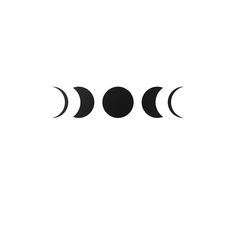 three phases of the moon on a white background