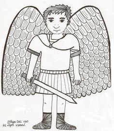 Happy feast day, Gabriel, Raphael, and Michael! Download a coloring page of Saint Michael the Archangel . (It's in a PDF. If you click the... Catholic Coloring Pages, Happy Feast Day, Happy Feast, Saint Michael The Archangel, Michael The Archangel, Bible Verse Coloring, Faith Formation, Catholic Kids