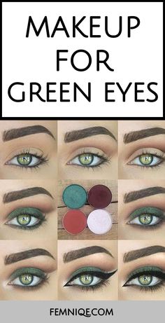 Looks For Green Eyes, Makeup Looks For Green Eyes, Smink Inspiration, Makeup Tricks, Hazel Eyes, Makeup For Green Eyes, Eye Make, Eye Makeup Tutorial