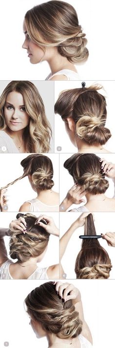 Pretty Chignon Bun, Braided Hair, Ponytail Hairstyles, Lauren Conrad, Bridesmaid Hair