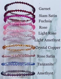 Handmade Swarovski crystal stretchy bracelet with genuine 4mm bicone crystals. Perfect for gifting to anyone of all ages for almost any occasion, including anniversaries, graduations, Valentine's Day,and weddings! It adds a beautiful pop of color to an outfit or can be worn by stacking with other bracelets. ** Feel free to message me with any questions you may have! ** Will mail out in 1-2 business days. Crystal Bracelets Swarovski, Swarovski Crystal Bracelet, Gift Valentines Day, Stackable Bracelets, Stretchy Bracelets, Bracelet Beaded, Bracelet Handmade, Crystal Bracelet, Crystal Bracelets