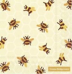 a napkin with bees on it