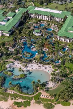 an aerial view of the resort and grounds