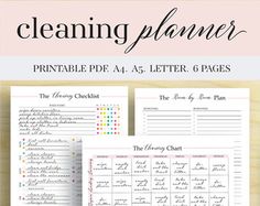 the cleaning planner is open and ready to be used