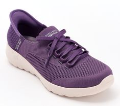 From down-to-the-minute travel itineraries to leisurely strolls through nature, embrace each day's unique pace in these comfy, easy-care GOWalk Joy sneakers. No bending. No tugging. Pop them on hands free with Slip-ins technology and snuggle into a blissful Heel PillowTM. Then, stay out as long as you like -- Skechers' iconic memory foam insole and lightweight ULTRA GO cushioning won't call it quits until you do. From Skechers. Lightweight Sporty Walking Shoes, Comfortable Athleisure Walking Shoes, Comfortable Slip-on Running Sneakers With Breathable Fabric, Comfortable Lightweight Slip-on Synthetic Sneakers, Casual Purple Non-slip Sneakers, Purple Breathable Slip-on Sneakers, Medium Width Synthetic Slip-on Sneakers, Vintage Glassware Antiques, Vegan Sneakers