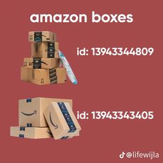 three boxes stacked on top of each other with the words amazon boxes in front of them