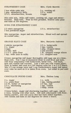 an old recipe book with instructions on how to make cake and what to use it