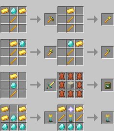 an image of the different items in minecraft's crafting game, which are not