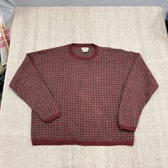 ITEM : Vintage St John's Bay Sweater Mens 3XL Red 1990s Chunky Fisherman   Size on Tag : 3XL  Flaws :  Measurements : Please Refer to Photos For Measurements  USA Buyers Will Not Be Charged Customs / Duties All Items Are Shipped Through  A Freight Forwarder In NY State & Processed With USPS / UPS. Please advise not all Items Fit to The Given Tag Size Refer To Measurements Shown Please Feel Free to Ask Any questions you may have Red Vintage Crew Neck Outerwear, Oversized Red Retro Sweater, Pull Vintage, Freight Forwarder, Fisherman Sweater, Neue Outfits, St Johns, Vintage Fits, Vintage Sweater