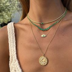 Gold Marquise Emerald Jewelry, Jewelry Style Guide, Evil Eye Necklace, Elegant Accessories, Lovely Jewellery, Stunning Jewellery, Chain Pendant, Eye Necklace, Luxury Accessories