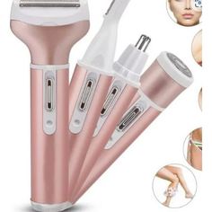 Rechargeable Eyebrow Trimmer & Facial Hair Remover for Women, 4 IN 1 Eyebrow Razor and Painless Hair Remover, Eyebrow Lips Nose Body Facial Hair Removal for Women (Rose Gold) Facial Hair Removal For Women, Nose Hair Removal, Body Shaver, Facial Hair Remover, Hair Removal Women, Hair Shaver, Eyebrow Razor, Eyebrow Trimmer, Nose Hair Trimmer