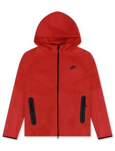 NIKE SPORTSWEAR TECH FLEECE HOODIE - RED NIKE Nike Tech Fleece Red, Red Nike Tech Fleece, Red Nike Tech, All Jordans, Tech Fleece Hoodie, Nike Sportswear Tech Fleece, Windrunner Jacket, Nike Tech Fleece, Red Nike