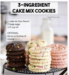 three ingredient cake mix cookies on a plate