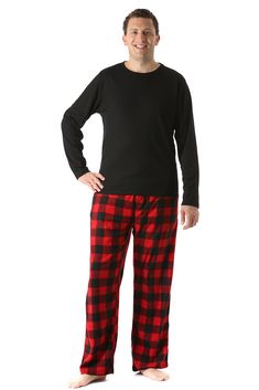 PRICES MAY VARY. HIGH QUALITY PAJAMA SET: With polar fleece pants and a waffle fabric thermal top, this 100% polyester PJ set for men provides maximum comfort and freedom of movement to complement any lounge session, siesta, or snooze. The fabric and stitching are of the highest quality, ensuring the pajama sets for men handle well in the wash. LOUNGE IN STYLE: Even if you are just in your Pjs, you will look stylish and cozy in this male pajama set. It comes with a buffalo plaid print that’s ava Men Sleepwear, Fleece Pajama Pants, Lounge Outfit, Mens Pajamas Set, Waffle Fabric, Fleece Pajamas, Pajama Pant, Thermal Top, Fleece Pants