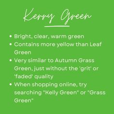 a green background with the words kerry green