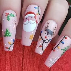 Reindeer Press-On Nails, Festive Holiday Gift for Her, Winter Themed Christmas Press On Nails, Santa Claus Press-On Nails, Pine Tree Nails. 🙏 Thank you for stopping by and supporting a small business!💖 ⭐⭐ Get your salon quality nails at home with Paintnails Press On Nails ⭐⭐ All sets are made with GEL nail polish with 4-6 layers of coating. These nails are reusable, if you take it off right. For instruction, please message me. ⭐⭐ Each set comes with 10 handmade press on nails, a mini file, a m Candy Cane Nails, Ballet Nails, Tree Nails, Nagel Tips, Holiday Nail Art, Nail Forms