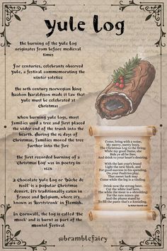 the yule log poem on parchment paper