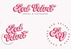 red velvet cakes and cupcakes logo designed by graphic designer person for their bakery