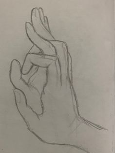 a pencil drawing of a hand holding something in it's left hand with the middle finger extended