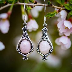 Elegant Silver Cabochons For Gifts, Elegant Nickel-free Rose Quartz Earrings, Pink Cabochon Earrings For Gift, Pink Cabochon Earrings As Gift, Bohemian Cabochon Earrings For Gift, Bohemian Cabochon Earrings As Gift, Bohemian Oval Cabochon Earrings, Silver Oval Cabochon Earrings, Silver Cabochon Drop Earrings