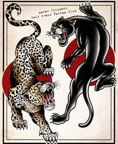 Japanese Style Jaguar Tattoo, Black And Red Panther Tattoo, Gothic Lion Tattoo, American Traditional Armpit Tattoo, Ed Hardy Inspired Tattoos, Panther Rib Tattoo, Big Cat Back Tattoo, American Traditional Big Cat Tattoo, Ed Hardy Tiger Tattoo