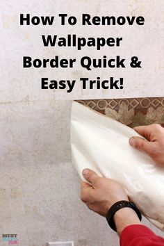 a person is removing wallpaper from the wall with a paper towel and easy trick