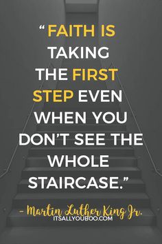 stairs leading up to the top of a building with a quote from martin luther king jr