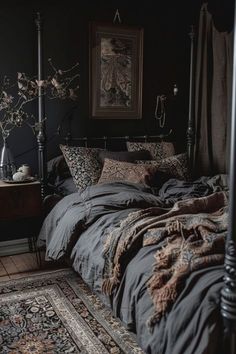 #BEAUTY, #RELATIONSHIPS #Fashion #Animals #Outfits #Winter Outfits #Animals Popular Bedding, Ideas For Furniture, Dark Academia Room Decor, Moody Decor, Moody Bedroom, Boho Style Bedroom, Pumpkin House, Dark Home Decor, Dark Home