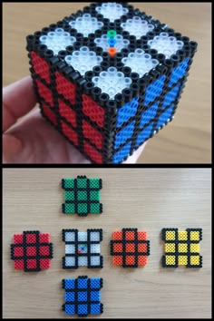 an image of a rubik cube made out of legos on a table and in the process of being assembled