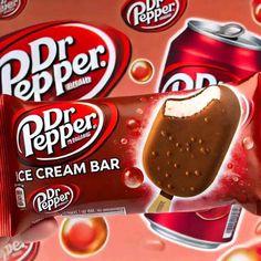 an ice cream bar with dr pepper on it