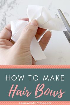 How To Make Simple Hair Bows, How To Make Dog Hair Bows, Simple Hair Bows Diy, Easy Hair Bows Diy, Hair Bows Diy Easy Step By Step, Bows Diy Ribbon Hair, Personalized Hair Bows, Bows Diy Ribbon Step By Step Hair Clips