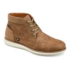 Casual style is effortless with these Austin chukkas from Vance Co. Casual style is effortless with these Austin chukkas from Vance Co. BOOT FEATURES Classic silhouette Traction soleBOOT CONSTRUCTION Polyurethane upper Fabric lining Rubber outsoleBOOT DETAILS Cap toe Lace-up closure Padded footbed 4.5-in. shaft 12.5-in. circumference Size: Medium (10). Color: Brown. Gender: male. Age Group: adult. Mens Chukkas, Chukka Boots Men, Tan Guys, Rugged Style, Closed Toe Shoes, Chukka Boot, Rounded Toe Boots, Mens Shoes Boots, On Repeat