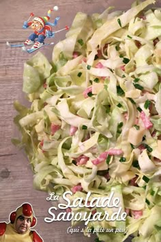 the salad is ready to be eaten on the table for lunch or dinner, and it's very tasty