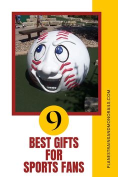 a baseball ball with the words'best gifts for sports fans'in front of it